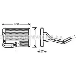 Радиатор печки, теплообменник AVA QUALITY COOLING HO VI9 4045385061198 2022927 HY6122