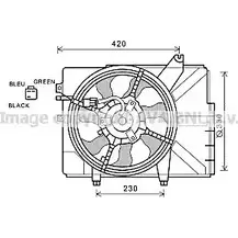 Вентилятор радиатора AVA QUALITY COOLING ZO RON 4045385168149 2022987 HY7529
