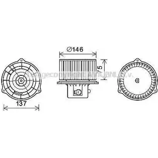 Моторчик вентилятора печки AVA QUALITY COOLING 2023039 VW3G N5R HY8403 4045385199846 изображение 0