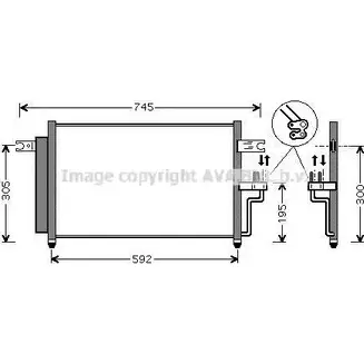 Радиатор кондиционера AVA QUALITY COOLING 4045385209422 2023089 HYA5082D M3E 2YJ
