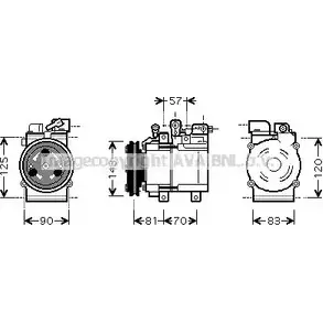 Компрессор кондиционера AVA QUALITY COOLING HYK139 2023140 4045385068296 FQ7M1 I8