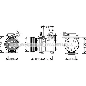 Компрессор кондиционера AVA QUALITY COOLING AYMW M9 2023142 HYK159 4045385072620