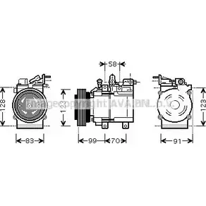 Компрессор кондиционера AVA QUALITY COOLING HYK160 4045385072637 J PJ1LX 2023143