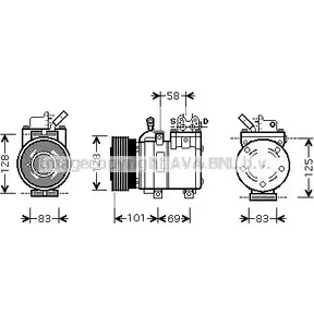 Компрессор кондиционера AVA QUALITY COOLING HYK166 2023145 G Y1LCN 4045385074273 изображение 0