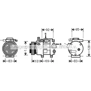 Компрессор кондиционера AVA QUALITY COOLING T MGQB 2023153 4045385157983 HYK214
