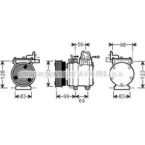 Компрессор кондиционера AVA QUALITY COOLING 4045385166077 HYK221 JE C1Y 2023157