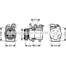 Компрессор кондиционера AVA QUALITY COOLING 2023165 R0 VAV7S HYK257 4045385173754