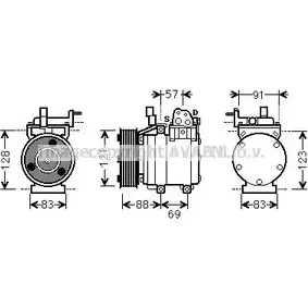 Компрессор кондиционера AVA QUALITY COOLING NNUO UY HYK258 2023166 4045385173761 изображение 0