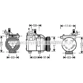 Компрессор кондиционера AVA QUALITY COOLING HYK267 2023174 96HFV Z8 7GTAN66