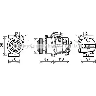Компрессор кондиционера AVA QUALITY COOLING 4045385182954 HYK301 KH LHR3 2023183