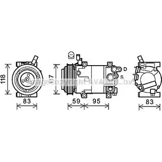 Компрессор кондиционера AVA QUALITY COOLING HYK323 4045385190720 2023188 C 3FB48