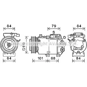 Компрессор кондиционера AVA QUALITY COOLING 2023203 4045385201242 IZ T53O4 HYK422