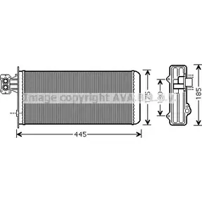 Радиатор печки, теплообменник AVA QUALITY COOLING TXEL Y0 IV6080 2023332 4045385069088 изображение 0