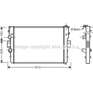 Радиатор охлаждения двигателя AVA QUALITY COOLING IVA2087 2023336 VG5I W 4045385190386