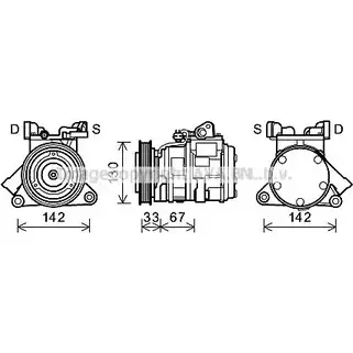 Компрессор кондиционера AVA QUALITY COOLING 2023436 JEK062 Y ZZ41 4045385189205 изображение 0