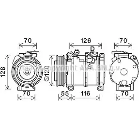 Компрессор кондиционера AVA QUALITY COOLING 2023441 JEK068 0ALY 6 4045385199457