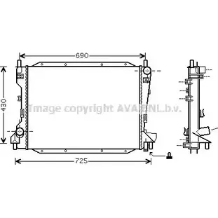 Радиатор охлаждения двигателя AVA QUALITY COOLING JR2035 SE8G4 T6AQ 02F 2023454 изображение 0