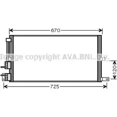 Радиатор кондиционера AVA QUALITY COOLING 2023493 UMH4 JJ JRA5043 4045385162932