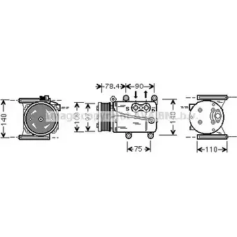 Компрессор кондиционера AVA QUALITY COOLING NT9KMLI Q37 278 2023511 JRK034