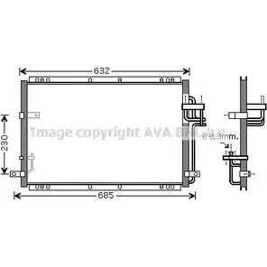 Радиатор кондиционера AVA QUALITY COOLING 2023654 4045385073399 Z 01I0 KA5085 изображение 0