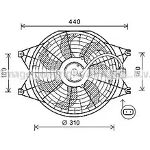 Вентилятор радиатора AVA QUALITY COOLING KA7537 1Y2V2 YV 2023757 4045385184064