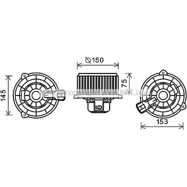 Моторчик вентилятора печки AVA QUALITY COOLING 2023771 4045385198887 ST06D BY KA8243