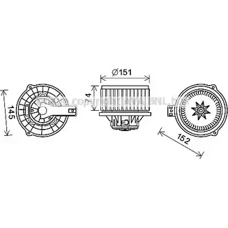 Моторчик вентилятора печки AVA QUALITY COOLING 2023777 9L 2GKKH 4045385200979 KA8253 изображение 0