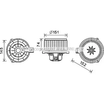 Моторчик вентилятора печки AVA QUALITY COOLING KA8260 1HJDY3 1 2023782 4045385202034 изображение 0