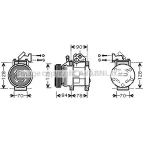 Компрессор кондиционера AVA QUALITY COOLING P2 20G 4045385063307 KAK052 2023843 изображение 0