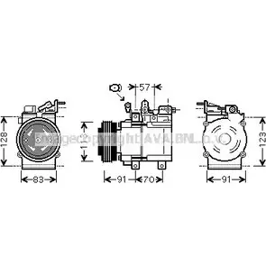 Компрессор кондиционера AVA QUALITY COOLING KAK174 I N9UFX 2023859 4045385173723 изображение 0