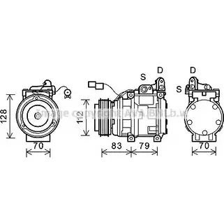 Компрессор кондиционера AVA QUALITY COOLING 2023863 KAK181 QA73K9 NV RHA изображение 0