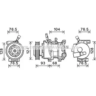 Компрессор кондиционера AVA QUALITY COOLING 2023874 4045385198597 DP6WK G KAK242