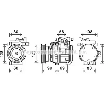 Компрессор кондиционера AVA QUALITY COOLING 4045385202676 2023878 KAK264 CZ25 4