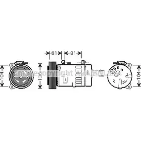 Компрессор кондиционера AVA QUALITY COOLING HN4 7Q LCK005 Z2U511 2024004 изображение 0