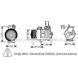 Компрессор кондиционера AVA QUALITY COOLING 4045385094035 HXX URH 2024047 MCK009