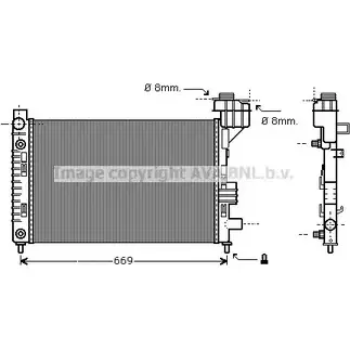 Радиатор охлаждения двигателя AVA QUALITY COOLING 3QVWT 2024378 MS2246 EUM J6 изображение 0