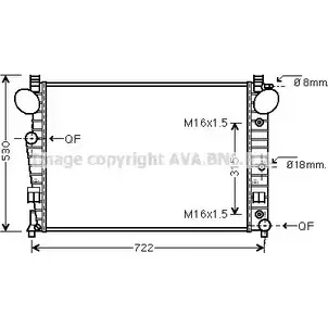 Радиатор охлаждения двигателя AVA QUALITY COOLING 2024398 N5IQ3TA MS2301 W YLQB