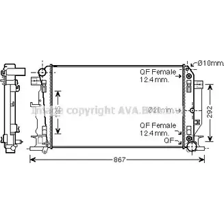 Радиатор охлаждения двигателя AVA QUALITY COOLING 535 K6X0 MS2403 2024436 4045385089178
