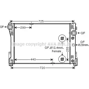 Радиатор охлаждения двигателя AVA QUALITY COOLING MS2475 2024456 7CS200 LE45 E