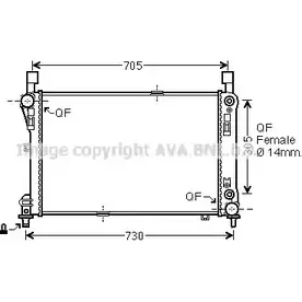 Радиатор охлаждения двигателя AVA QUALITY COOLING 9C 6KV7 2JKUWV 2024457 MS2478 изображение 0