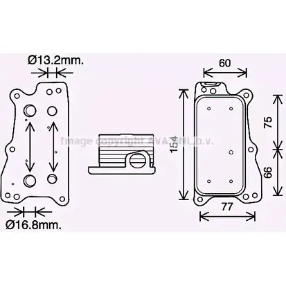 Масляный радиатор двигателя AVA QUALITY COOLING 5U2 D6SO 2024528 MS3688 4045385210961 изображение 0