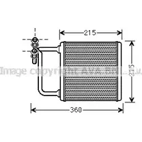 Радиатор печки, теплообменник AVA QUALITY COOLING TOAM80 FQ GM5M 2024651 MS6470