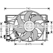 Вентилятор радиатора двигателя AVA QUALITY COOLING MS7507 C34XXU8 BD 0HB 2024665 изображение 0