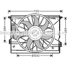 Вентилятор радиатора двигателя AVA QUALITY COOLING MS7508 I8MAVE N VHRKW 2024666 изображение 0