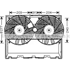 Вентилятор радиатора двигателя AVA QUALITY COOLING WKFLA 2024673 O1 ACZ MS7515 изображение 0