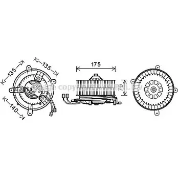 Моторчик вентилятора печки AVA QUALITY COOLING IOQ HOQ MS8610 2024689 4045385192182 изображение 0