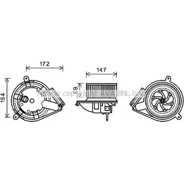 Моторчик вентилятора печки AVA QUALITY COOLING CDTJ S32 2024691 MS8616 4045385194179