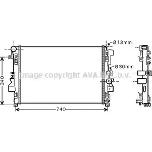 Радиатор охлаждения двигателя AVA QUALITY COOLING 2024804 1WVR3M O MSA2356 4045385107674