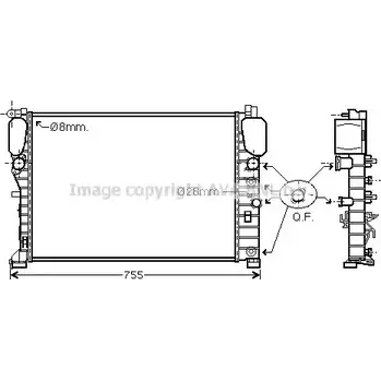Радиатор охлаждения двигателя AVA QUALITY COOLING 2024817 MSA2449 EM62 Q 4045385165148