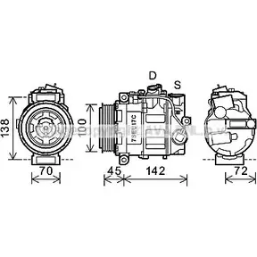 Компрессор кондиционера AVA QUALITY COOLING Z0H ELV 4045385193233 MSAK613 2024916 изображение 0